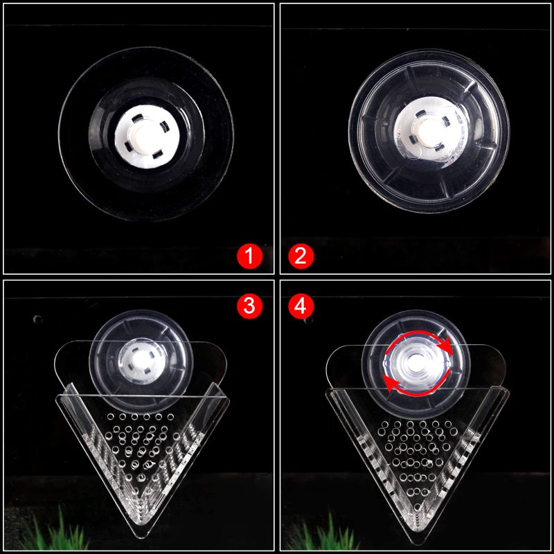 WEAVERBIRD Cone Red Worm Feeder Acrylic V-Shape Shrimp Fish Tank Feeding Cup with Suction Cup - Image 4